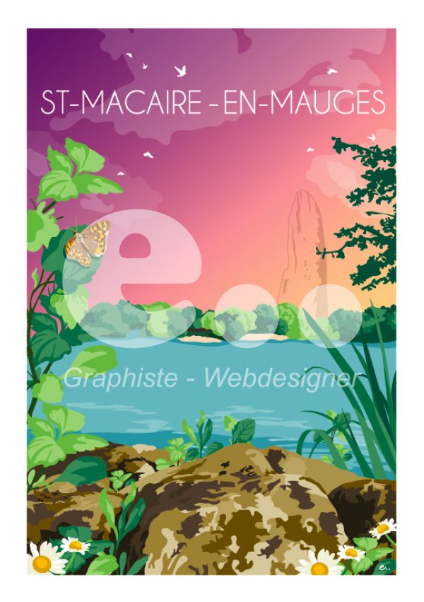 Affiche ville Saint-Macaire-en-Mauges A3