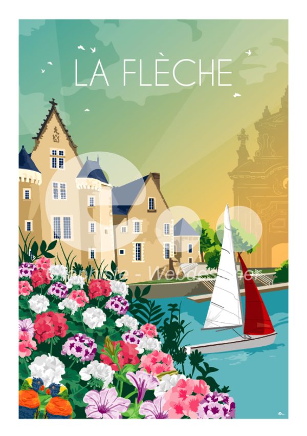 Affiche A3 de la ville de La Flèche
