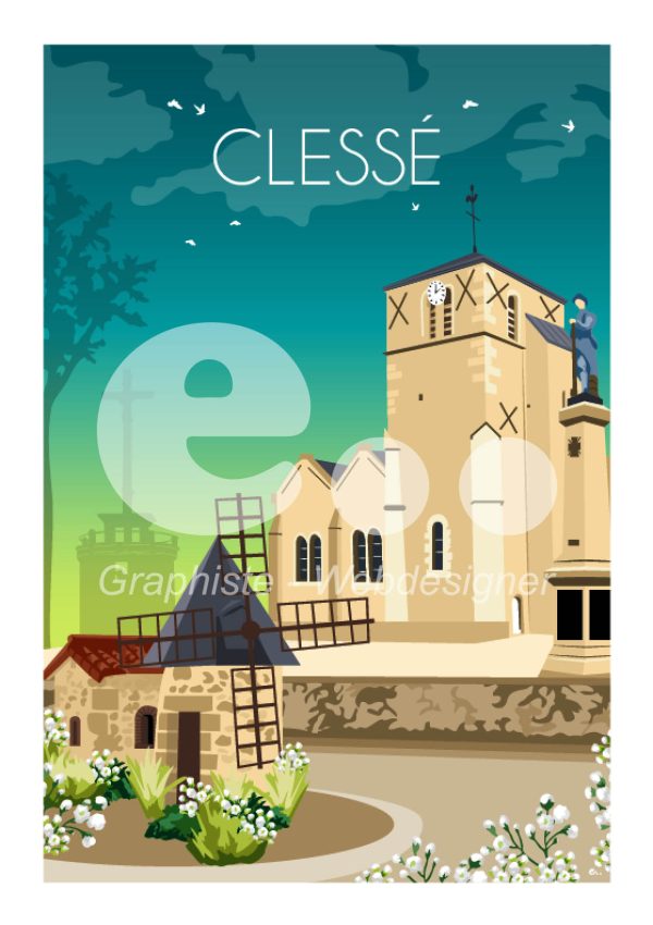 Affiche A4 de la ville de Clessé