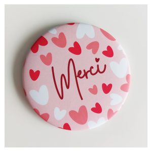 Magnet Merci rose coeur