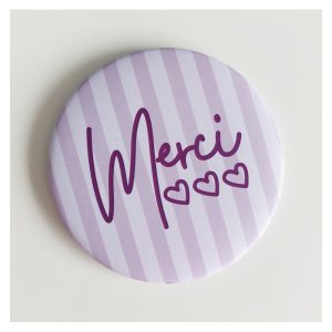 Magnet merci à rayure violet