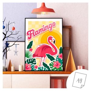Affiche A4 Flamingo