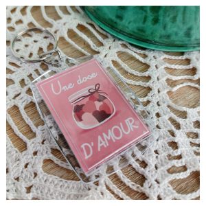 Porte-clé Une dose d’amour – Illustration douce et positive