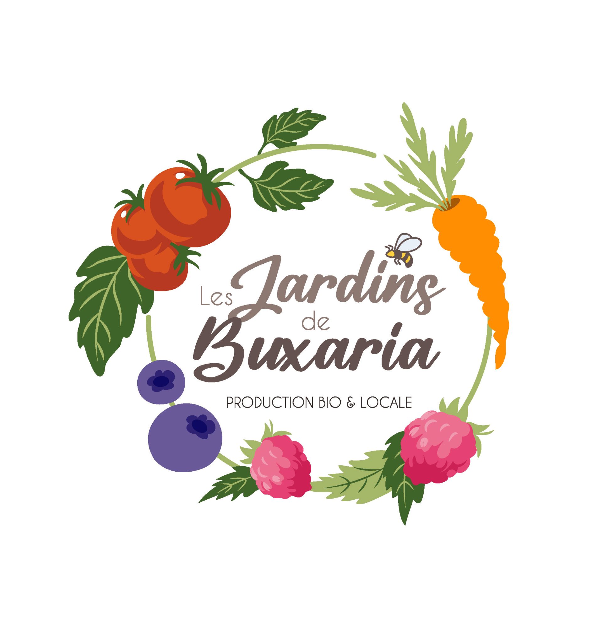 Logotype Les Jardins de Buxaria - Production bio & locale