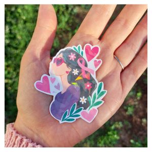 Sticker - Femme en rose